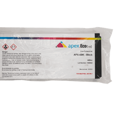 TINTA ECO SOLVENTE APEX 440ML NEGRO