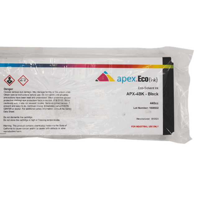 TINTA ECO SOLVENTE APEX 440ML NEGRO