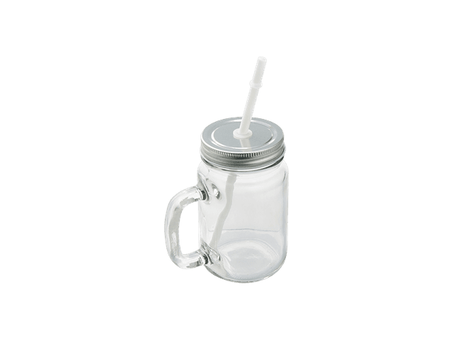 TARRO DE VIDRIO ESMERILADO CON POPOTE 